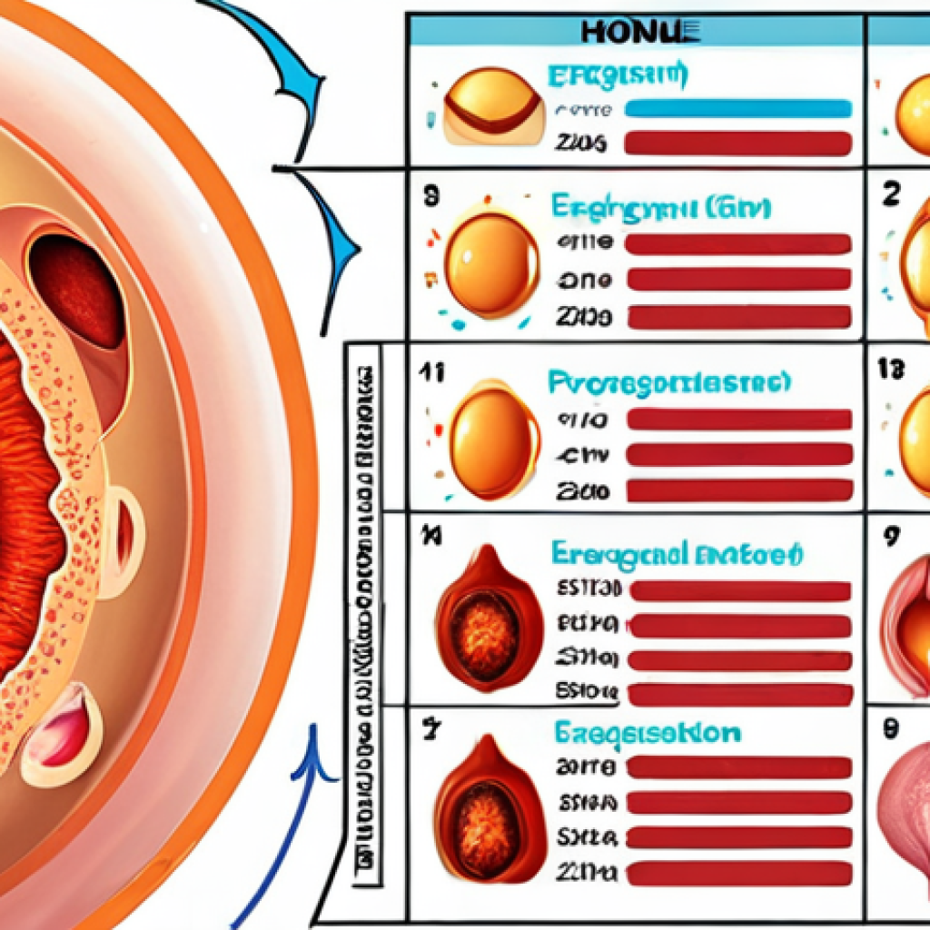 **

A vibrant illustration depicting the female menstrual cycle with visual representations of hormone fluctuations (estrogen and progesterone) influencing mood, energy, and appetite. Consider depicting a calendar or chart to show the timeline.

**