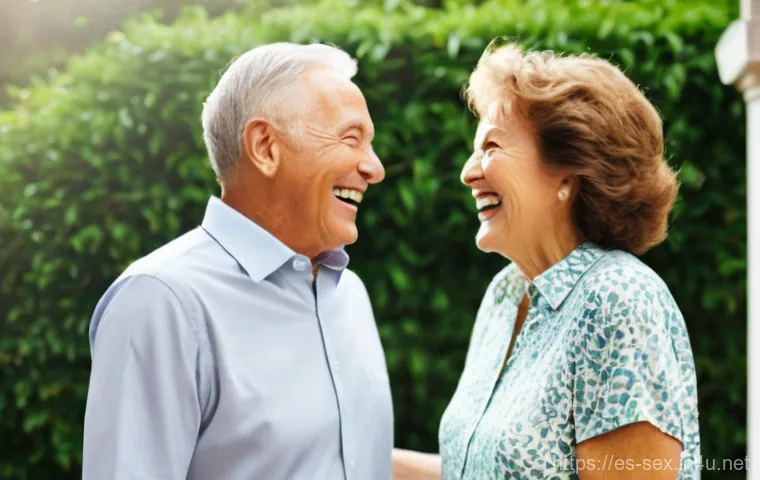 성교육과 노인의 성 - **Prompt:** A heartwarming and intimate scene featuring an elderly couple in their late 60s to early...