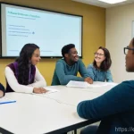 성교육과 사회적 고정관념 - **Prompt:** A diverse group of young adults and adults, ranging from approximately 15 to 40 years ol...